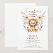 Kleine Waterverf Leeuw Safari Dier 1e Verjaardag Kaart (Voorkant / Achterkant)