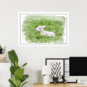 Kleine Waterverf met lampjes Fotografische afdrukk Poster (Thuiskantoor)