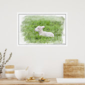 Kleine Waterverf met lampjes Fotografische afdrukk Poster (Keuken)