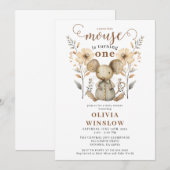 Kleine Waterverf Mouse 1e Verjaardag Kaart (Voorkant / Achterkant)