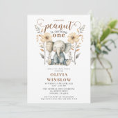 Kleine Waterverf Olifant 1e Verjaardag Kaart (Staand voorkant)