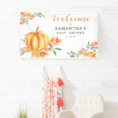 Kleine Waterverf Pompoen Baby shower Herfst Welkom Spandoek (Insitu)
