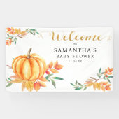 Kleine Waterverf Pompoen Baby shower Herfst Welkom Spandoek (Horizontaal)