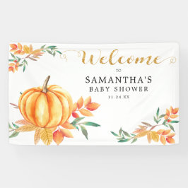 Kleine Waterverf Pompoen Baby shower Herfst Welkom Spandoek