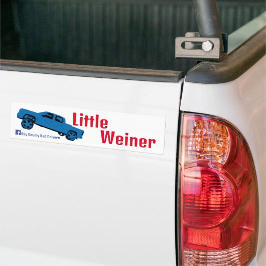 Kleine Weiner Squatty Bumpersticker (Op Truck)