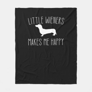 Kleine Weiners maken me gelukkig | Funny Dachshund Fleece Deken