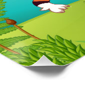 Kleine welp grote brul glanzende poster (Hoek)