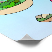 Kleine wereld binnen een drijvend eiland. poster (Hoek)