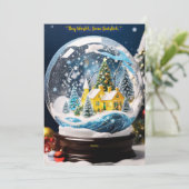 Kleine Wereld Sneeuw wervelde: Winter Wonderland Feestdagenkaart (Staand voorkant)