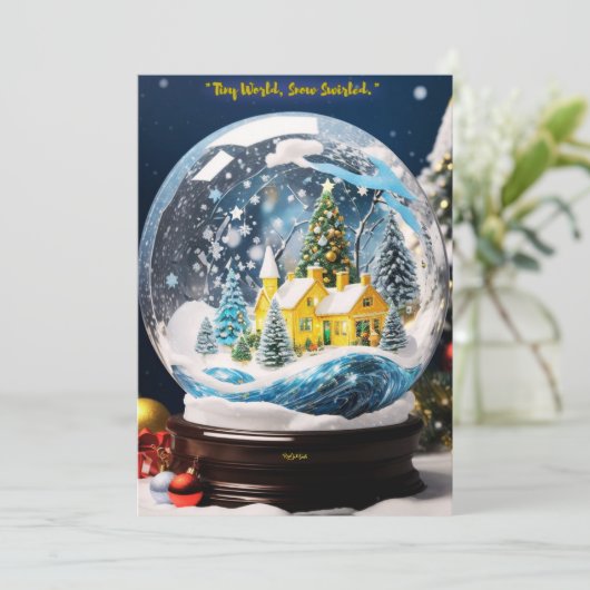 Kleine Wereld Sneeuw wervelde: Winter Wonderland Feestdagenkaart (Staand voorkant)