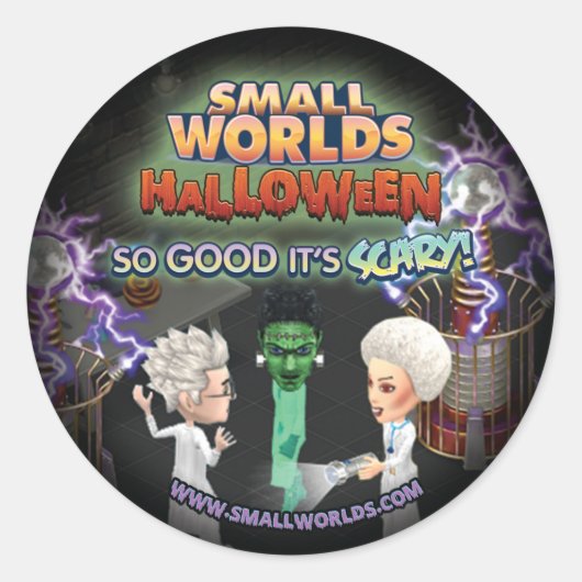 Kleine Werelden Halloween Frankenstein Stickers (Voorkant)