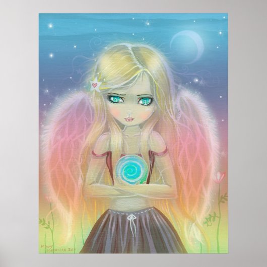 Kleine Wervelwind Engel Poster Print (Voorkant)