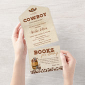 Kleine Westerne Cowboy Baby shower All In One Uitnodiging (Afscheurbaar)