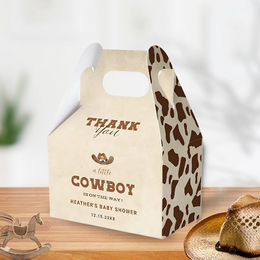 Kleine Westerne Cowboy Baby shower Bedankdoosjes