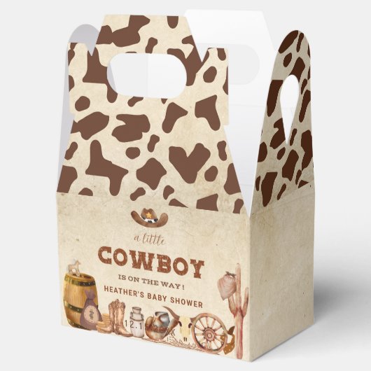 Kleine Westerne Cowboy Baby shower Bedankdoosjes (Geopend)