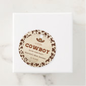 Kleine Westerne Cowboy Baby shower Bedankjes Labels (In situ)