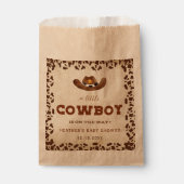 Kleine Westerne Cowboy Baby shower Bedankzakje (Voorkant)