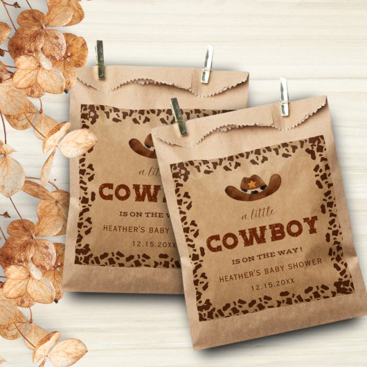 Kleine Westerne Cowboy Baby shower Bedankzakje