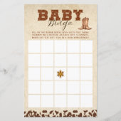 Kleine Westerne Cowboy Baby shower Bingo Spel (Voorkant)