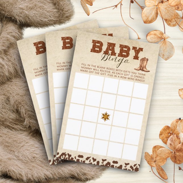 Kleine Westerne Cowboy Baby shower Bingo Spel (Creator heeft geüpload)