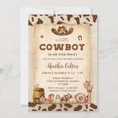 Kleine Westerne Cowboy Baby shower Kaart (Voorkant)