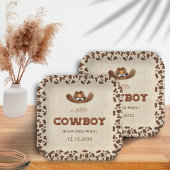 Kleine Westerne Cowboy Baby shower Papieren Bordje