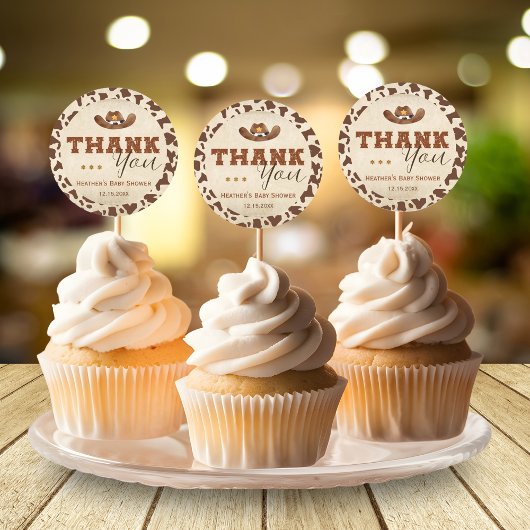 Kleine Westerne Cowboy Baby shower Ronde Sticker