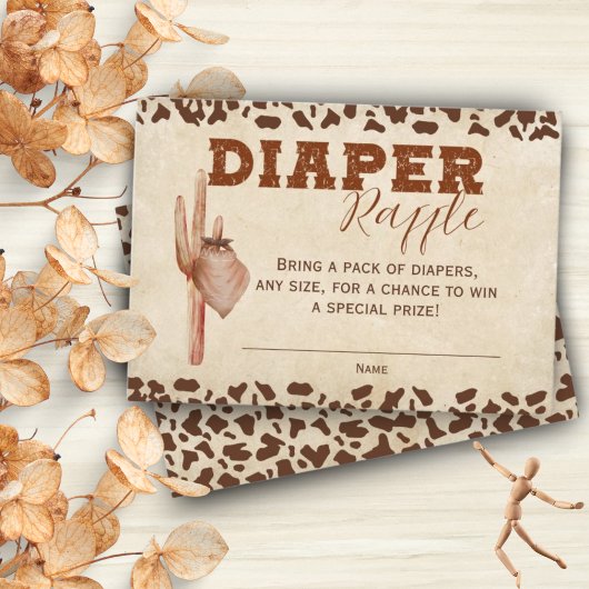 Kleine Westerne Cowboy Luier Raffle Baby shower Informatiekaartje