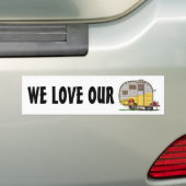 Kleine Westerne kampeerwagen Bumpersticker (Op auto)