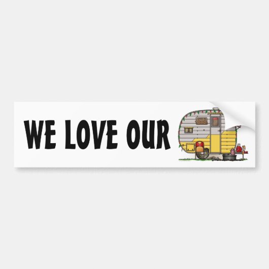 Kleine Westerne kampeerwagen Bumpersticker (Voorkant)