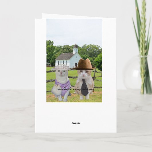 Kleine Who van Katten wilde naar Kerk Pasen gaan Feestdagen Kaart (Achterkant)