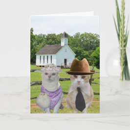 Kleine Who van Katten wilde naar Kerk Pasen gaan Feestdagen Kaart