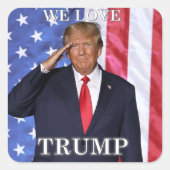 Kleine 'Wij houden van Trump'-Stickers Vierkante Sticker (Voorkant)