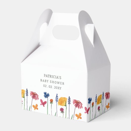 Kleine Wildbloem  Baby Meisje Baby shower Bedankdoosjes (Voorkant Zijde)