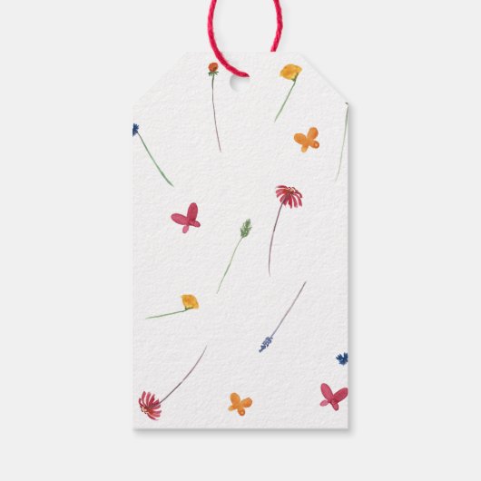 Kleine Wildbloem  Baby Meisje Baby shower Cadeaulabel (Achterkant)