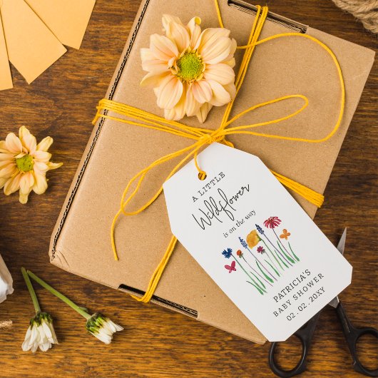 Kleine Wildbloem  Baby Meisje Baby shower Cadeaulabel