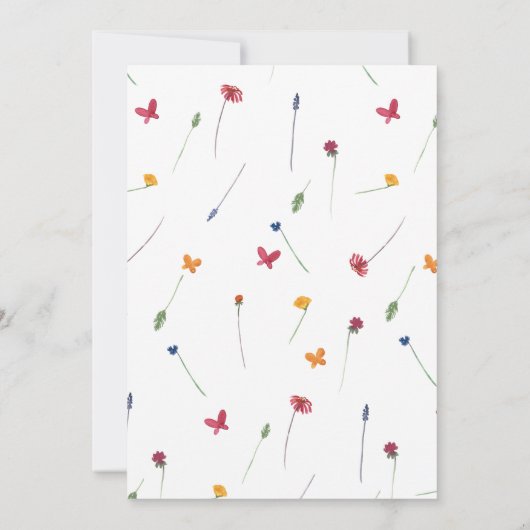 Kleine Wildbloem  Baby Meisje Baby shower Kaart (Achterkant)