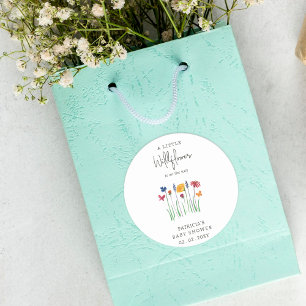 Kleine Wildbloem Baby Meisje Baby shower Ronde Sticker