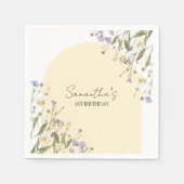 Kleine Wildbloem Bloemen Esthetische Tuin Verjaard Servet (Voorkant)