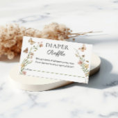 Kleine Wildbloem Bloemen Meisje Luier Raffle Informatiekaartje