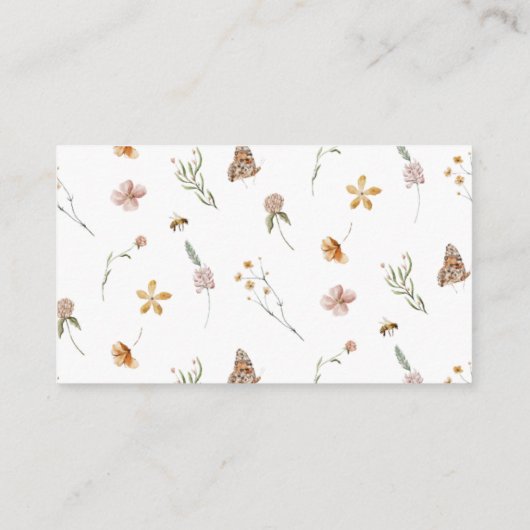 Kleine Wildbloem Bloemen Meisje Luier Raffle Informatiekaartje (Achterkant)