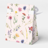 Kleine Wildbloem Bloemen Roze Meisje Baby shower Bedankdoosjes (Achterkant)