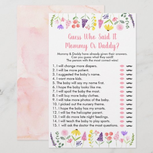 Kleine Wildbloem Raad die het schokdemper zei (Voorkant / Achterkant)