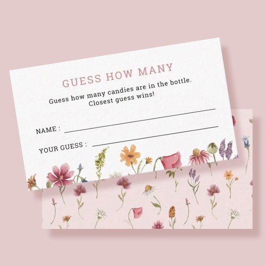 Kleine Wildbloem raad hoeveel spel Informatiekaartje