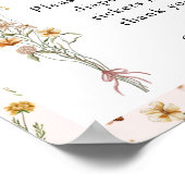 Kleine Wildbloem Roze Baby shower Diaper Raffle Poster (Hoek)