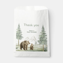 Kleine wilde baby beer bos baby shower kaart bedankzakje