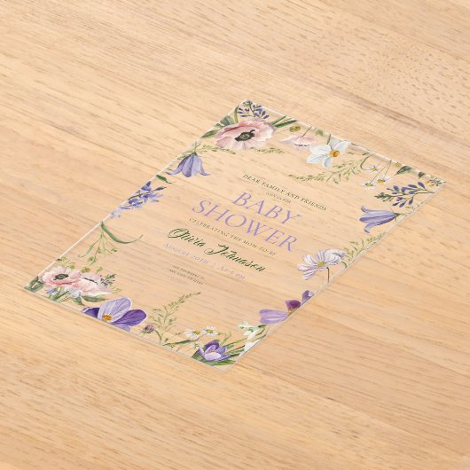 Kleine wilde Baby shower Acryl Uitnodigingen (Laagn)