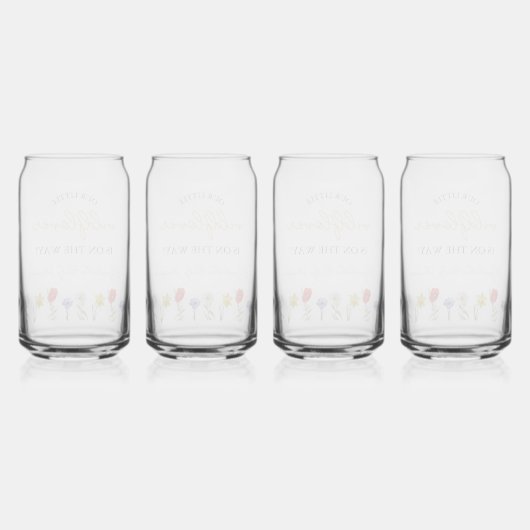 Kleine wilde Baby shower Blikvorm Glas (Achterkant)