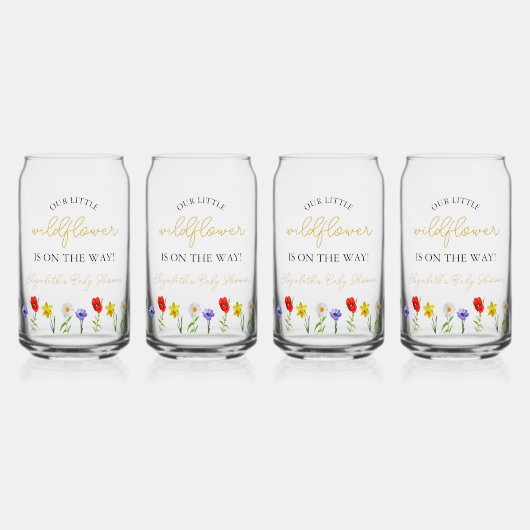 Kleine wilde Baby shower Blikvorm Glas (Voorkant)