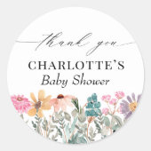 Kleine Wilde Baby shower Dank je wel Ronde Sticker (Voorkant)